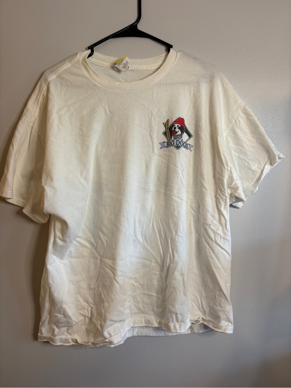 Big Dogs White Short Sleeve Tee with Small Chest Graphic